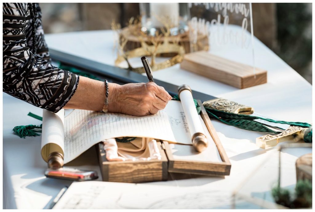 Unique scroll guest book
