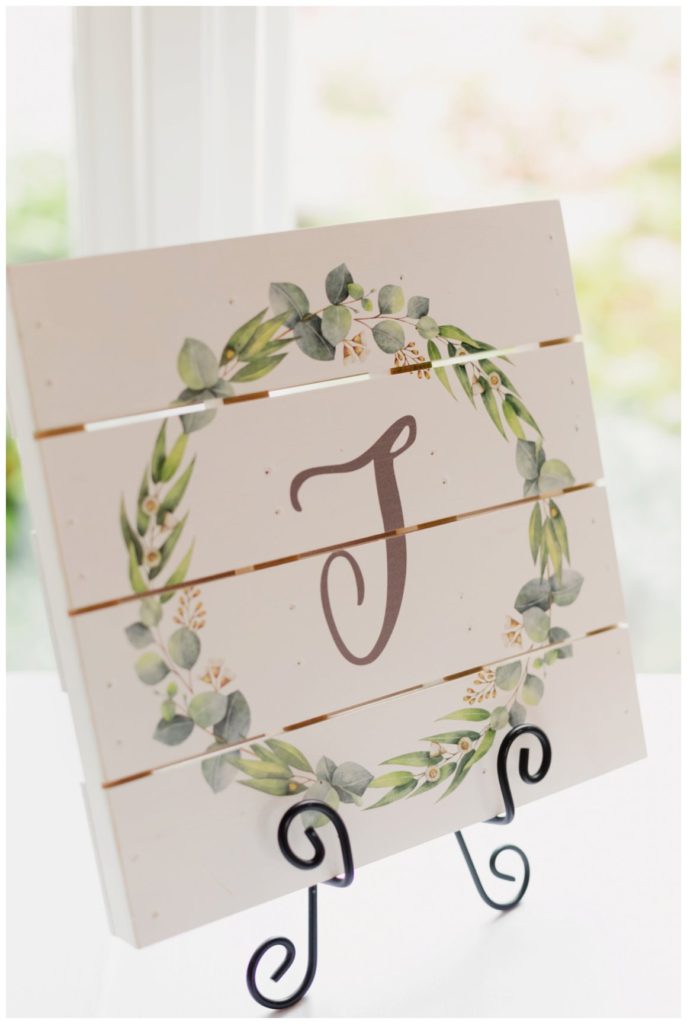 Last name initial sign for wedding